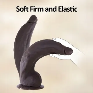 Realistische Siliconen Dildo 35cm Zwart G-Punt en Anaal — miniatuur 4