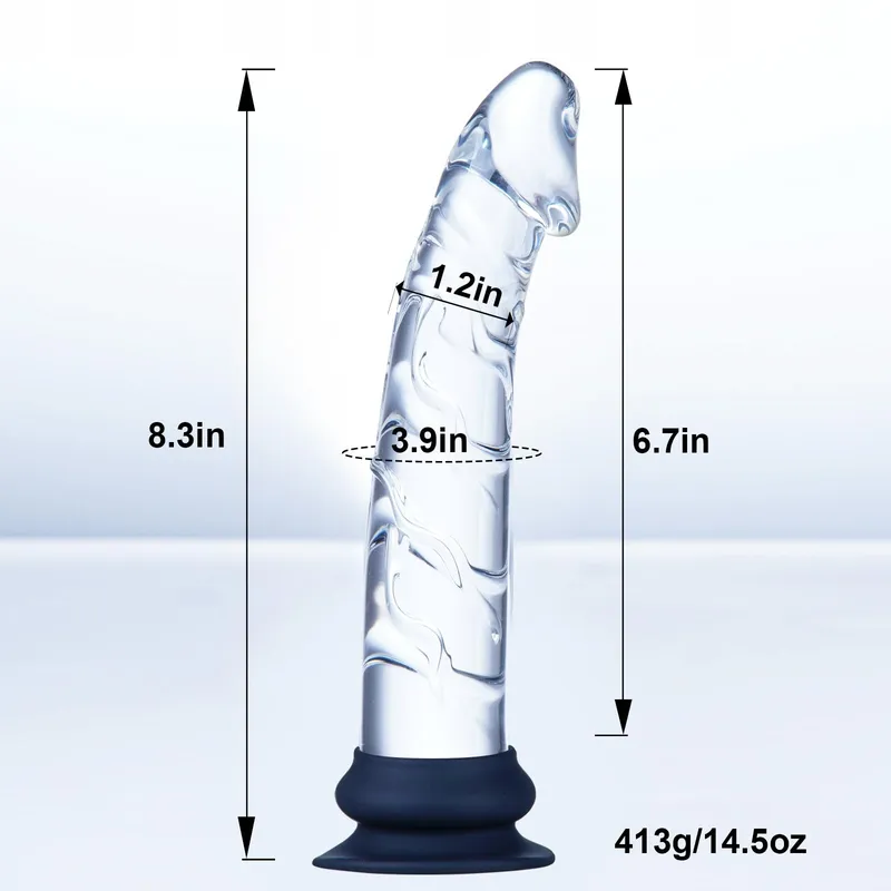 Glazen Realistische Dildo 21cm Siliconen Zuignap Koppels — foto 7
