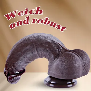 Realistische Zwarte Siliconen Dildo 22cm G-Punt — miniatuur 2