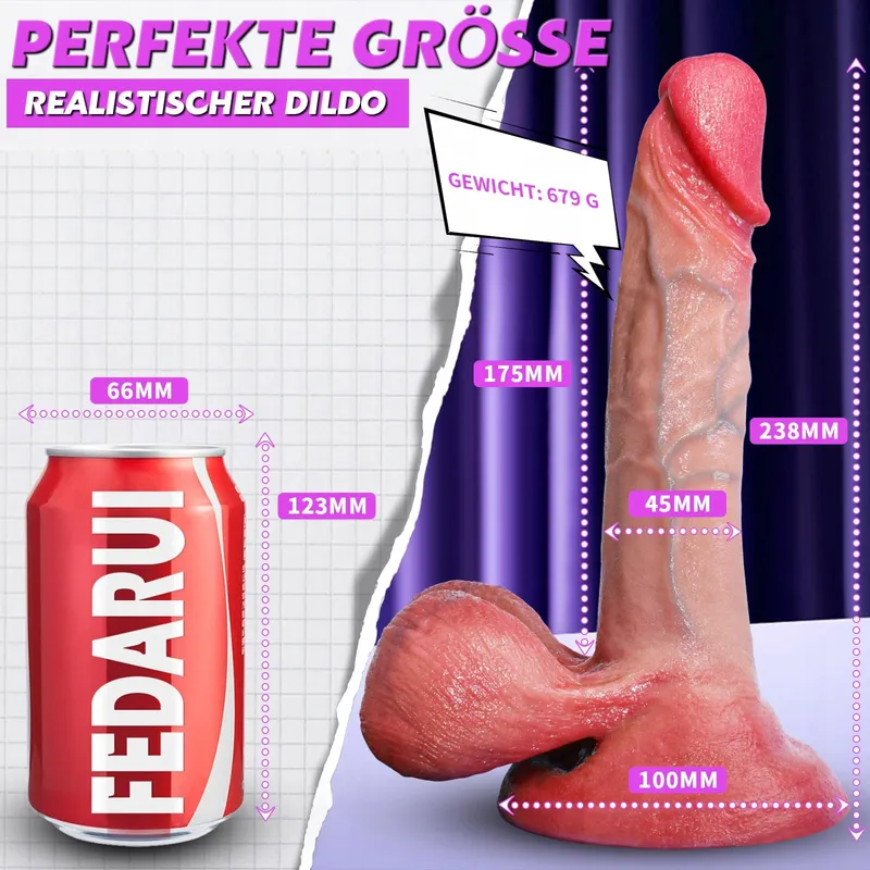 REALISTISCHER DILDO Erotisch Speelgoed 23,8cm — foto 5