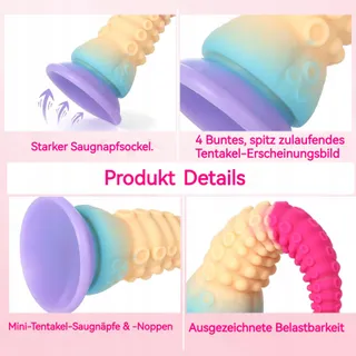 TENTAKEL Dildo 20cm Siliconen Zuignap Stimulatie — miniatuur 4