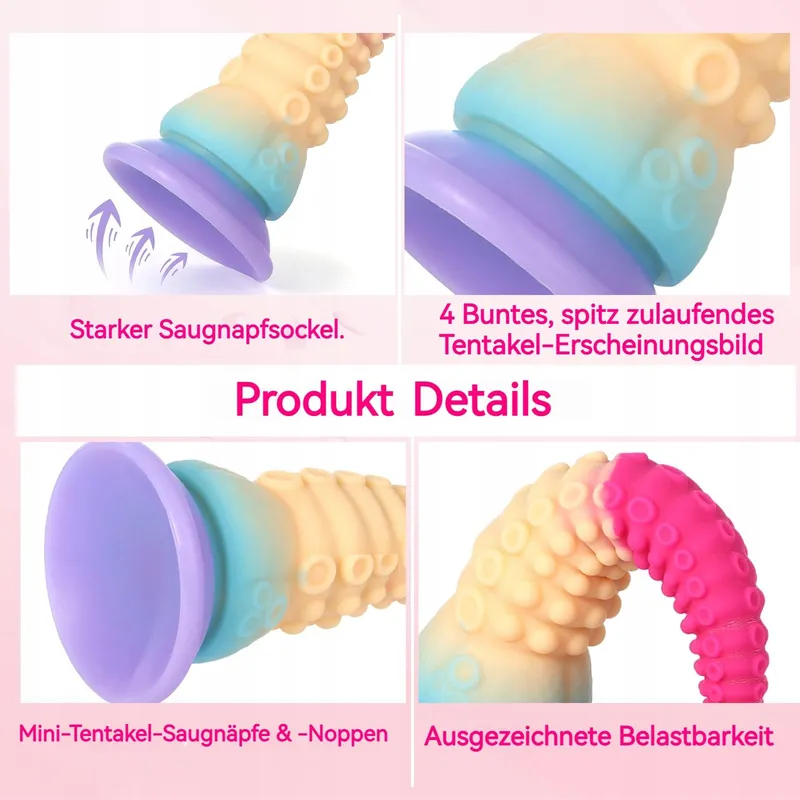TENTAKEL Dildo 20cm Siliconen Zuignap Stimulatie — foto 4