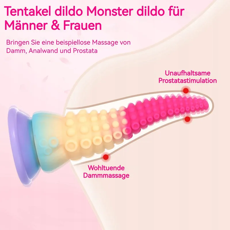 TENTAKEL Dildo 20cm Siliconen Zuignap Stimulatie — foto 3