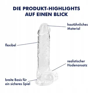 EIS Transparante Natuurlijke Dildo Maat M 22cm — miniatuur 2