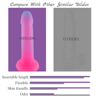 Realistische Siliconen Dildo 18cm Regenboog Zuignap — miniatuur 2