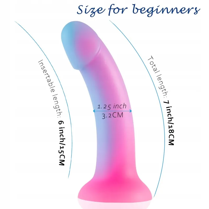 Realistische Siliconen Dildo 18cm Regenboog Zuignap — foto 5