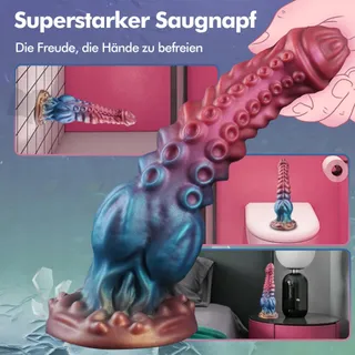 FANTASY Tentakel Monster Dildo 24cm Siliconen Zuignap — miniatuur 5