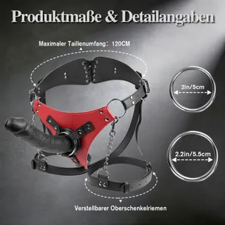 LEDERSPIEL Realistische Dildo 20cm met Leren Harnas BDSM — miniatuur 5