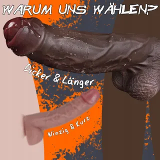 SCHWARZ Realistische XXL Dildo Silicone 24.5cm met Zuignap — miniatuur 4