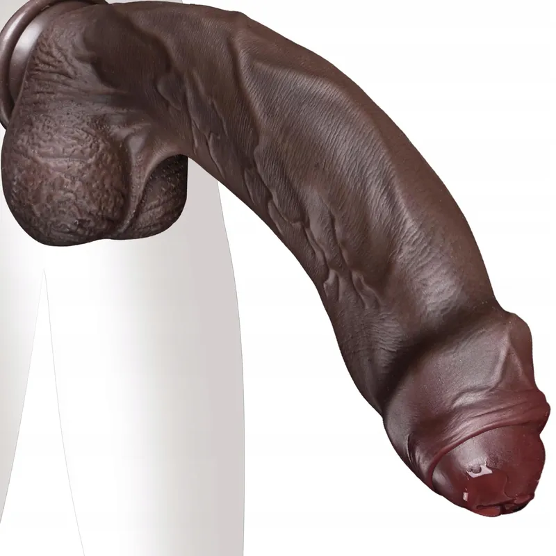 SCHWARZ Realistische XXL Dildo Silicone 24.5cm met Zuignap — foto 1