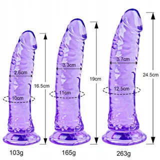 Paarse Dildoset 16,5-24,5cm met Zuignap Beginners — miniatuur 7