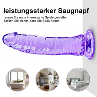 Paarse Dildoset 16,5-24,5cm met Zuignap Beginners — miniatuur 2