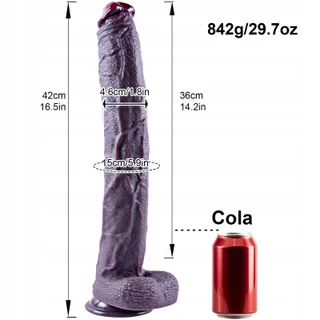 XXXL Realistische Zwarte Dildo 42cm met Zuignap Mannen Vrouwen — miniatuur 7