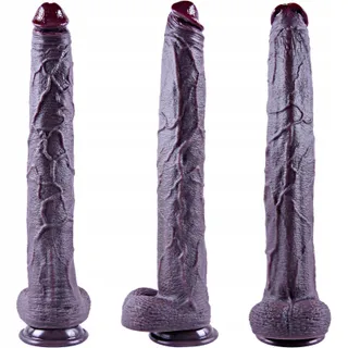 XXXL Realistische Zwarte Dildo 42cm met Zuignap Mannen Vrouwen — miniatuur 5