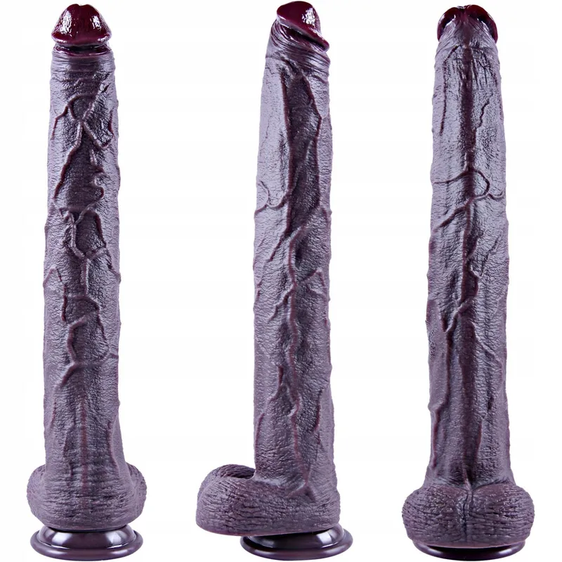 XXXL Realistische Zwarte Dildo 42cm met Zuignap Mannen Vrouwen — foto 5