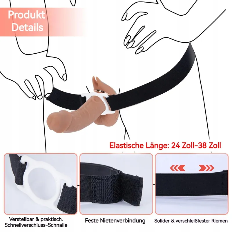 A-STOß Realistische Dubbele Dildo Strap On Siliconen Paren — foto 7
