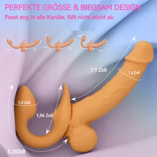 A-STOß Realistische Dubbele Dildo Strap On Siliconen Paren — miniatuur 2