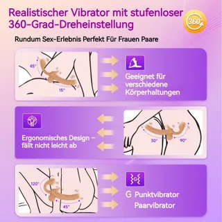 A-STOß Realistische Dubbele Dildo Strap On Siliconen Paren — miniatuur 5