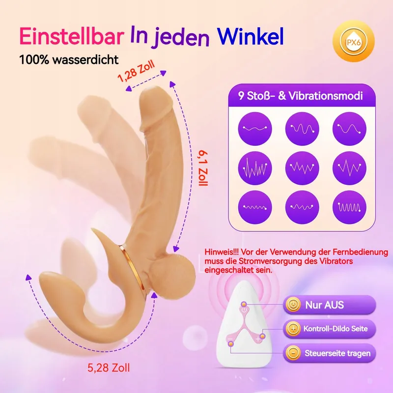 A-STOß Realistische Dubbele Dildo Strap On Siliconen Paren — foto 4