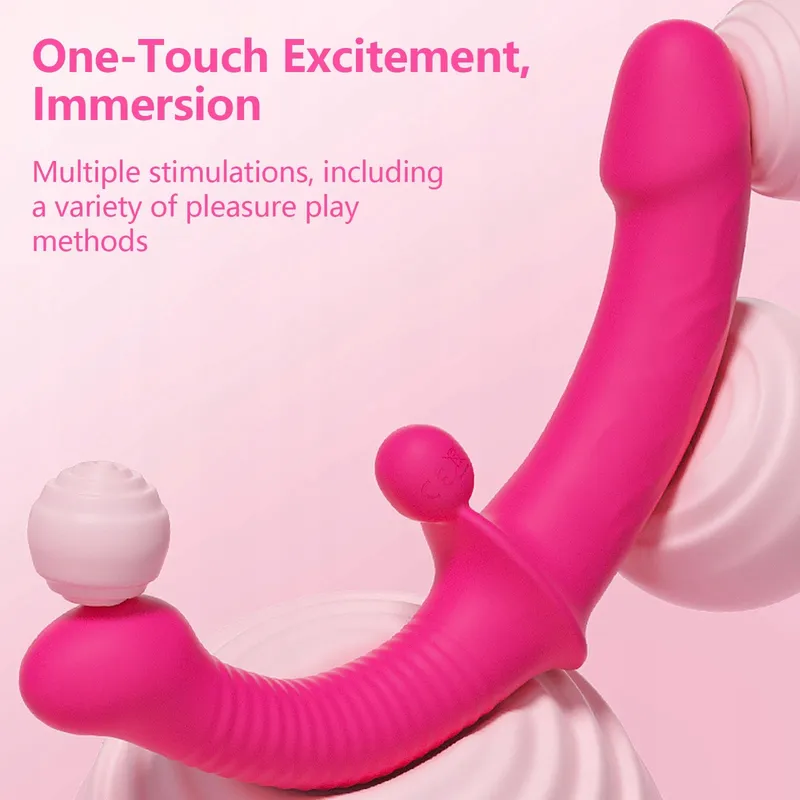 TOKHUB Vibrerende Dubbele Dildo Siliconen Verstelbaar Harnas — foto 4