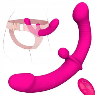 TOKHUB Vibrerende Dubbele Dildo Siliconen Verstelbaar Harnas — miniatuur 1