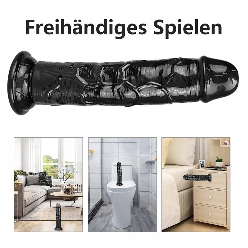 XXL Realistische Zwarte Dildo 25cm Met Zuignap G-spot Anaal — foto 3