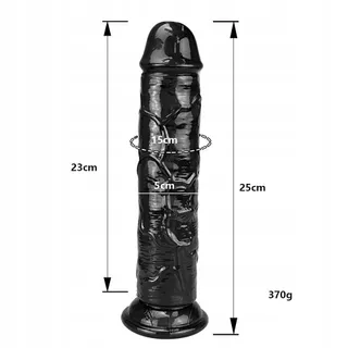 XXL Realistische Zwarte Dildo 25cm Met Zuignap G-spot Anaal — miniatuur 2