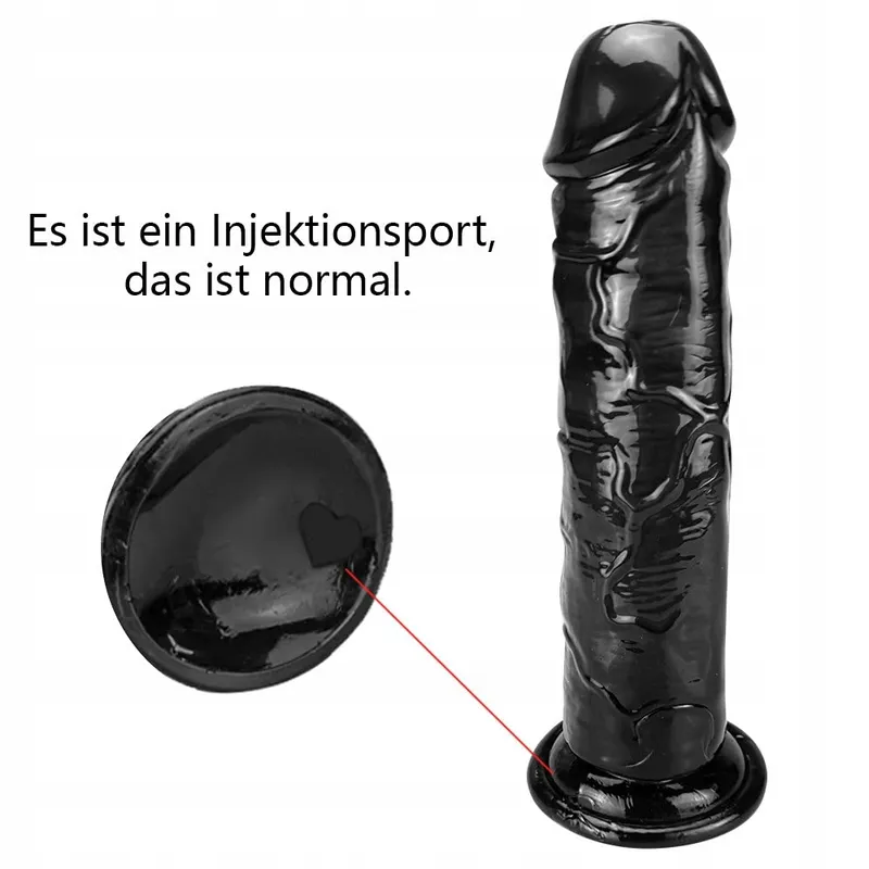 XXL Realistische Zwarte Dildo 25cm Met Zuignap G-spot Anaal — foto 6
