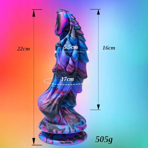 MONSTER Siliconen Dildo 22cm Realistisch met Zuignap Prostaatmassage — foto 6