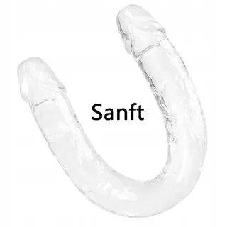 REALISTISCHER Dubbele Dildo 30cm Flexibel Transparant Voor Paren — miniatuur 3