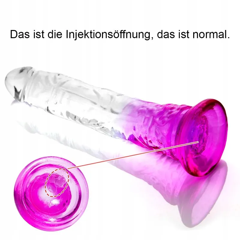 GRADIENT Doorzichtig Paars Zuignapdildo 3 Maten — foto 5