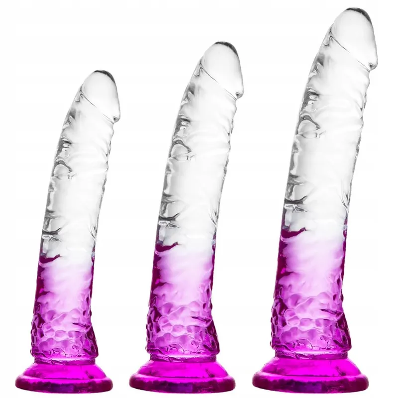 GRADIENT Doorzichtig Paars Zuignapdildo 3 Maten — foto 1