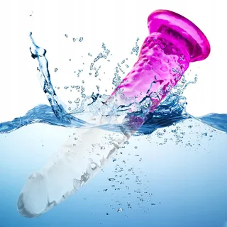 GRADIENT Doorzichtig Paars Zuignapdildo 3 Maten — miniatuur 6