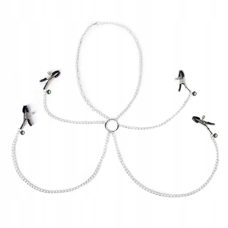 AMZII 4-in-1 Tepelklemmen Clitoris Clip met Ketting Bel Choker β foto 8
