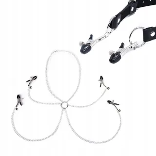 AMZII 4-in-1 Tepelklemmen Clitoris Clip met Ketting Bel Choker — miniatuur 7