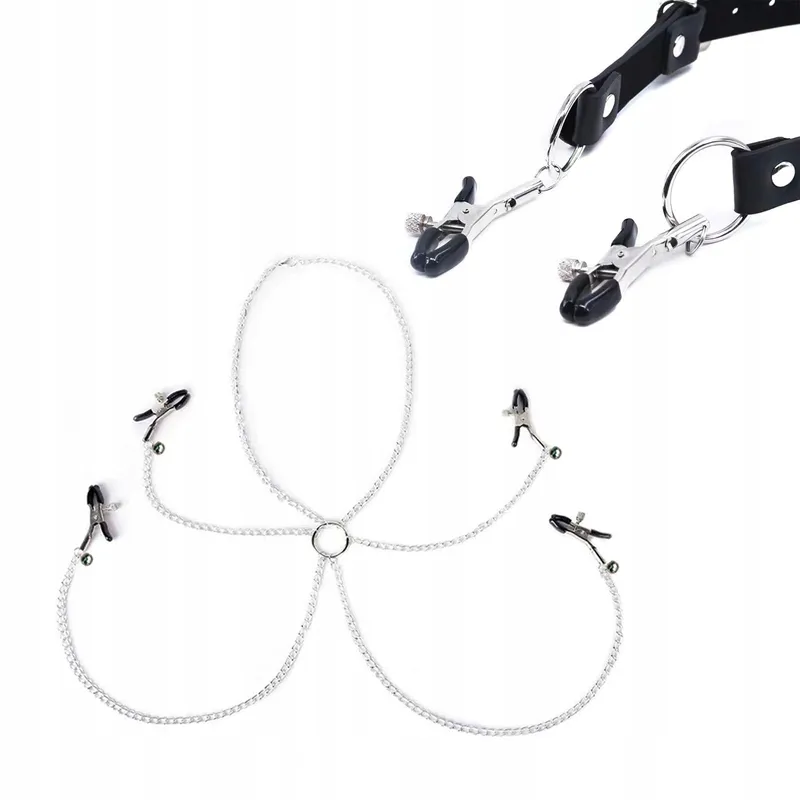 AMZII 4-in-1 Tepelklemmen Clitoris Clip met Ketting Bel Choker β foto 7