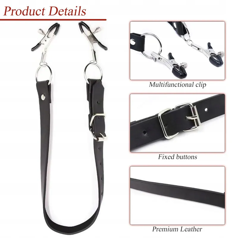 AMZII 4-in-1 Tepelklemmen Clitoris Clip met Ketting Bel Choker β foto 4