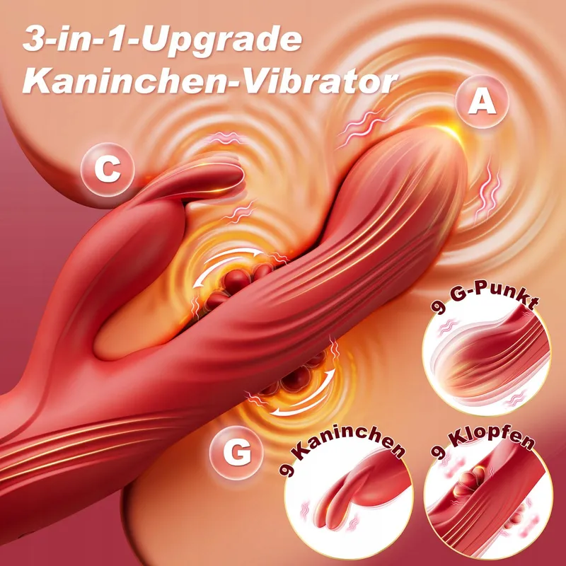 DILDO VIBRATOR Vrouwen G-Punt Stimulator 9 Vibratie Pulsatie — foto 2