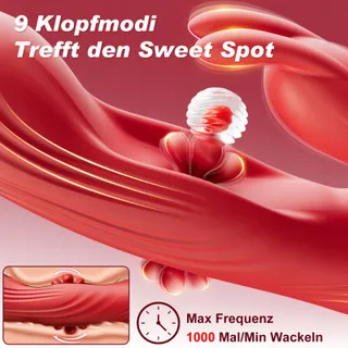 DILDO VIBRATOR Vrouwen G-Punt Stimulator 9 Vibratie Pulsatie — miniatuur 3
