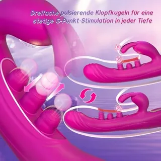 PULSIERENDER Dildo Vibrator Siliconen Realistisch G-Punkt — miniatuur 3