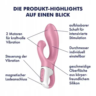 SATISFYER Air Pump Bunny 2 Vibrator 12 Standen Huidvriendelijk Siliconen — miniatuur 2