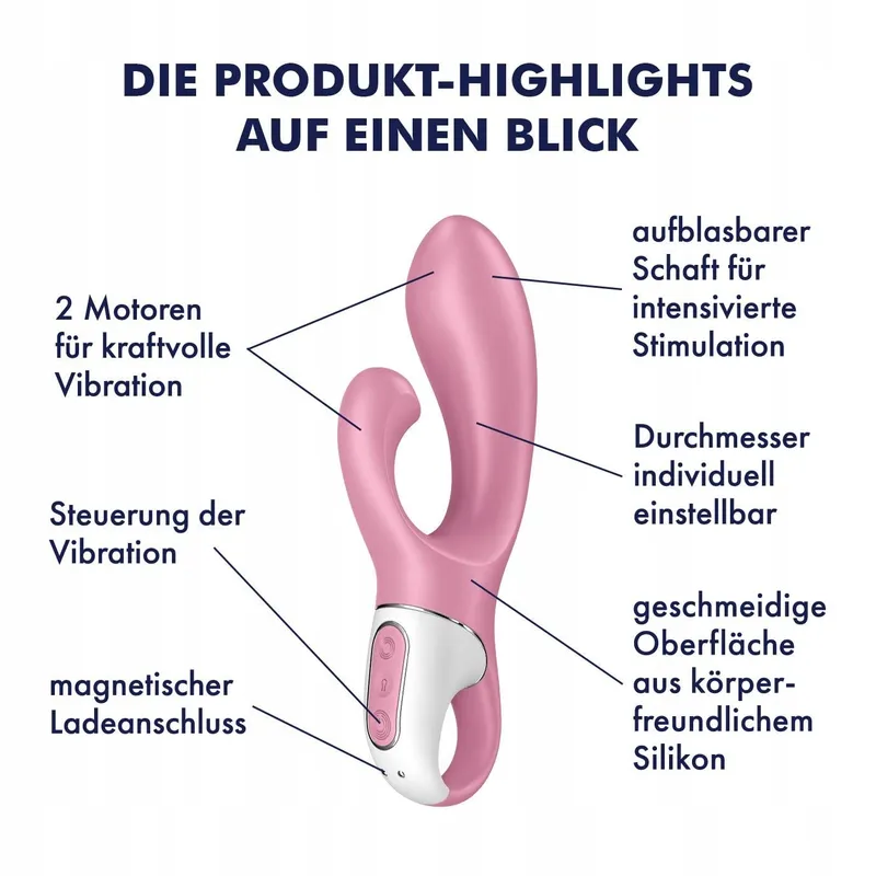 SATISFYER Air Pump Bunny 2 Vibrator 12 Standen Huidvriendelijk Siliconen — foto 2
