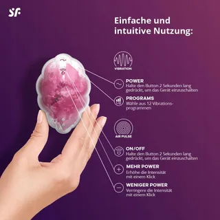 SATISFYER Cloud Dancer Luchtdruk Vibrator Klitoris Waterdicht — miniatuur 3