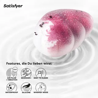 SATISFYER Cloud Dancer Luchtdruk Vibrator Klitoris Waterdicht — miniatuur 4