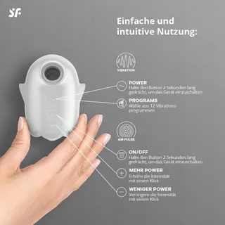 SATISFYER Glowing Ghost Air Pulse Vibrator 2-in-1 Waterdicht Wit — miniatuur 3