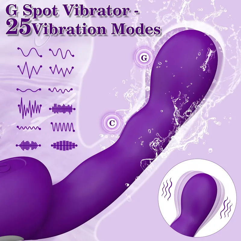 WORDONE Vibrator voor Vrouwen 25 Standen Siliconen Paars — foto 2