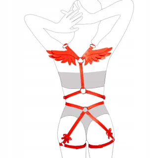 LIMMION Leren Harness Lingerie BDSM Fetisch Rood
