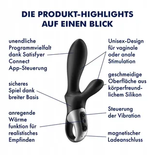 SATISFYER Anale Vibrator Bluetooth Verwarming App Siliconen 20cm — miniatuur 3