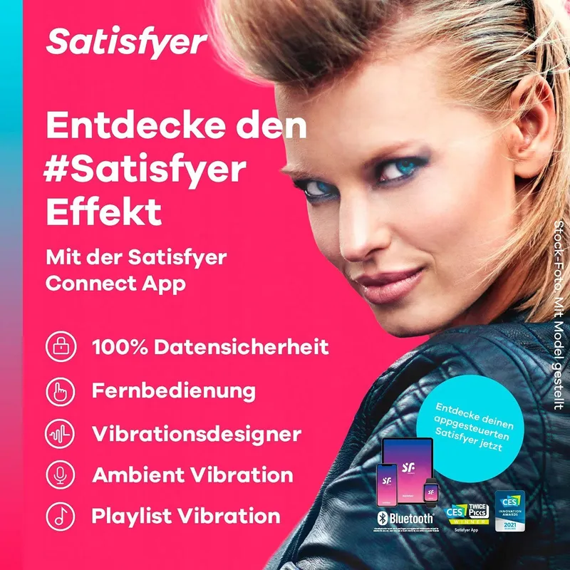 SATISFYER Anale Vibrator Bluetooth Verwarming App Siliconen 20cm — foto 4