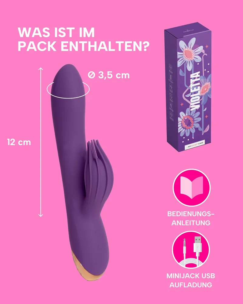 MYSECRETCASE Rabbit Vibrator 17,5cm G-Punt Klitoris 12 Standen — foto 5
